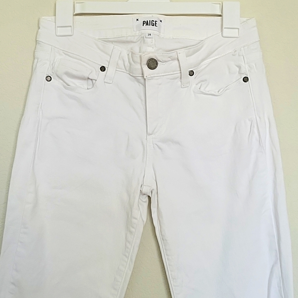 PAIGE White Skyline Skinny Peg Size 28